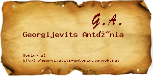 Georgijevits Antónia névjegykártya